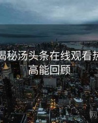 老用户揭秘汤头条在线观看热门活动高能回顾