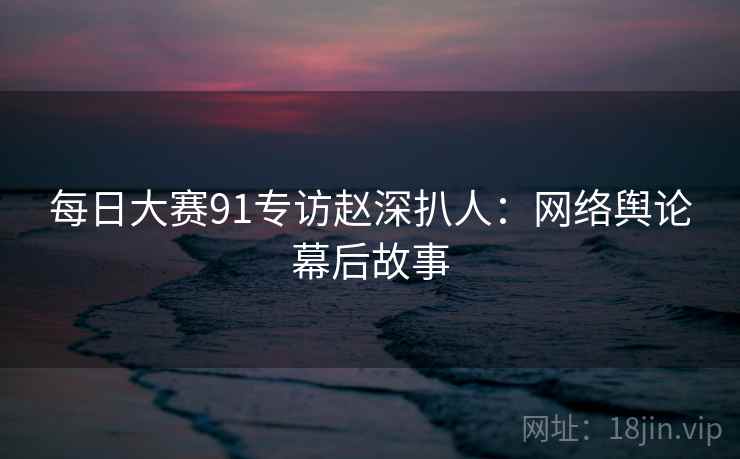 每日大赛91专访赵深扒人：网络舆论幕后故事