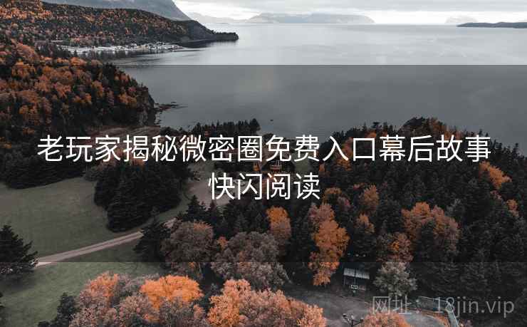 老玩家揭秘微密圈免费入口幕后故事快闪阅读