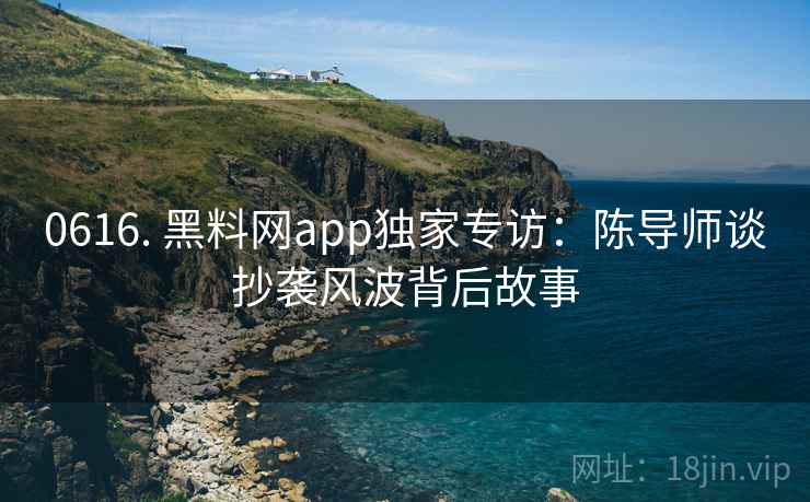 0616. 黑料网app独家专访：陈导师谈抄袭风波背后故事