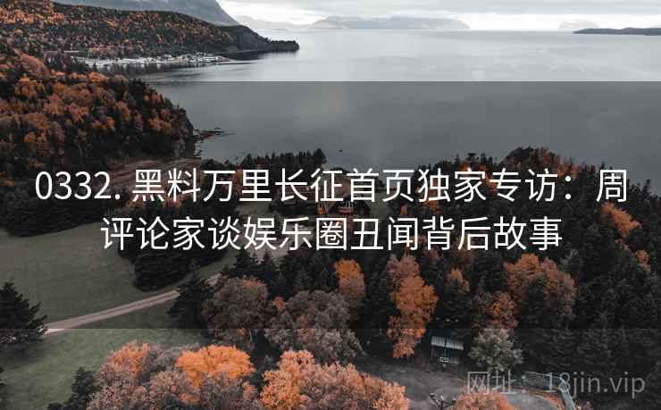 0332. 黑料万里长征首页独家专访：周评论家谈娱乐圈丑闻背后故事